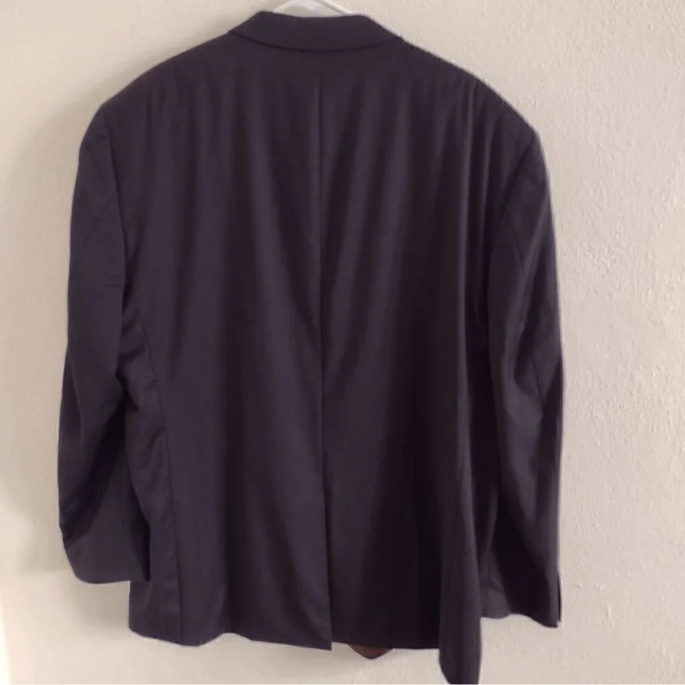Haspel Super 110s Worsted 100% Wool Classic Suit Jacket Black Mens 52 Regular